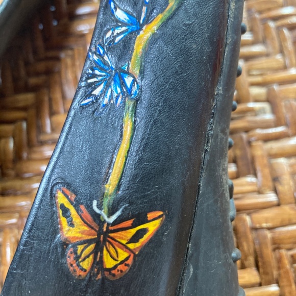 Redarte painted Ballet flats butterfly Mary Janes unique - Picture 5 of 10